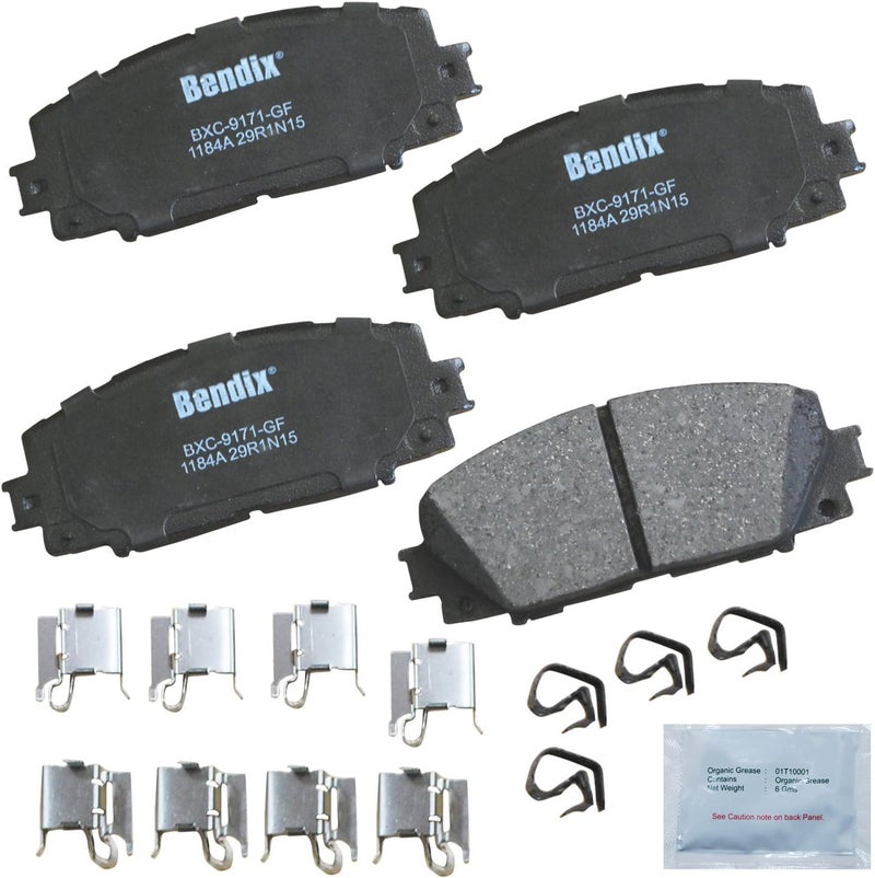 Bendix وسادات فرامل أمامية سيراميك Priority1 CFC1184A لطرازات مختارة من لكزس CT200h، تويوتا كورولا، بريوس، بريوس AWD-e، C، Plug-In، Prime - Image 1